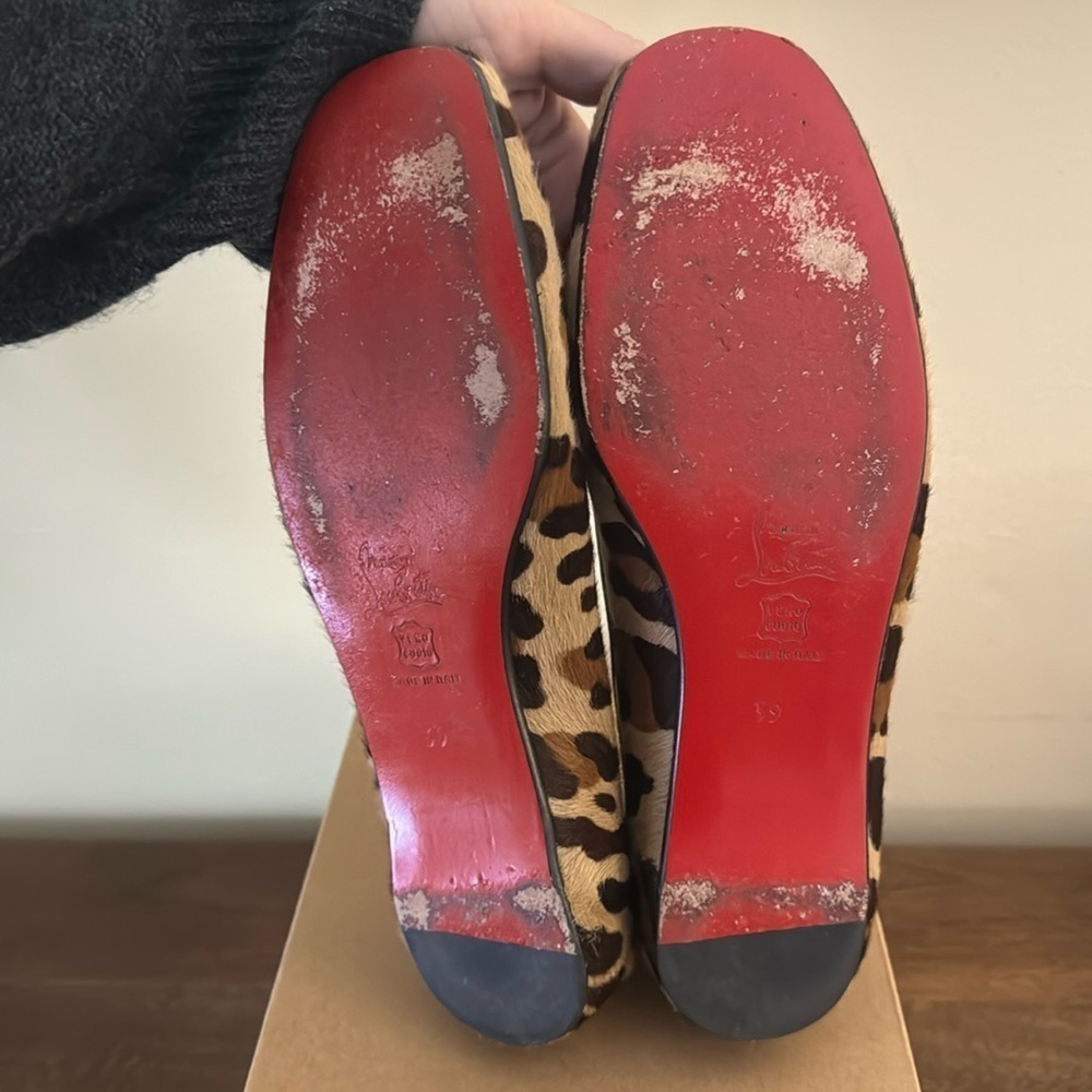 Christian Louboutin Leopard Pony Hair Ballet Flats Size 39 - Picture 5 of 9